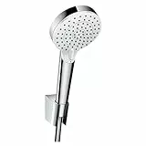 hangrohe Crometta - Set de douche, Ensemble de douche avec douchette, support de douche et flexible de douche 160cm, Pommeau de douche avec 2 jets, Blanc/chromé, 26692400