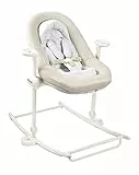 BÉABA, Transat bebe, Transat Up&Down Plus, 4 hauteurs, 3 inclinaisons, Réglable par simple pression, Pliable, Reducteur Naissance,Assise 100% Coton,Finition Premium, Harnais 5 points, Breveté, Greige