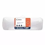Bleu Câlin Traversin Gonflant Confort Alaska, Enveloppe 100% coton,160 cm, Blanc