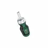Bosch tournevis court à cliquet avec 6 embouts (compact et à couple élevé pour vissage et dévissage performants ; 6 embouts – PZ1/2,PH2,SL4,TX25,HEX5 ; ergonomique ; porte-embout magnétique)