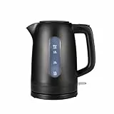 Amazon Basics Bouilloire Électrique 1,7L, 2200 W, Sans BPA avec Base 360°, Arrêt Automatique et Filtre Anti-Calcaire Amovible, Noir Mat