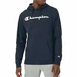 Champion Capuche en Coton de Poids Moyen, t-Shirt Confortable pour Homme Sweatshirt, Script Bleu Marine