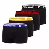 pierre cardin underwear Boxer Homme Coton, Caleçon Homme Naturel et Hypoallergénique (Lot de 4), Noir, Jaune, Rouge, Bleu, Taille M