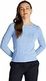 Tommy Hilfiger Pull Femme Co Cable Col Ras-du-Cou, Bleu (Vessel Blue), M