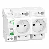 Schneider Electric - Resi9 XE - combiné disj+2 prises courant - 1P+N - 16A - courbe C - embrochable - R9ECS616
