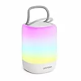 GRIFEMA Lampe de Chevet Rechargeable Tactile, Veilleuse RGB à Gradient Automatique, 15h Autonomie, Minuterie 30min, USB-C, Base Anti-Dérapante, Pour Chambre, Enfants et Camping, Modèle GD104