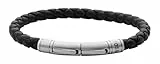 Fossil Bracelet réglable en cuir ou en acier inoxydable pour homme