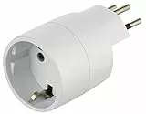 Electraline 70040 Adaptateur de Voyage (Schuko) 2 Europe vers Les 3 Broches Suisse Blanc, Switzerland