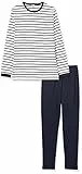 Petit Bateau Garçon A01ff Pyjama, Blanc Marshmallow / Bleu Smoking, 18 Ans EU