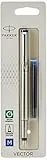 Parker Vector stylo plume | acier inoxydable | pointe fine | encre bleue | emballage blister
