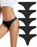 VOENXE String Tanga Femme sans Couture,Invisible Culotte Taille Basse,Seamless Slip Femme,Sport Women Thong Underwear Microfibre,sous-vêtements Multipack Bresilien,Confortable Panties Lot de 5