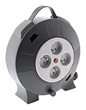 Enrouleur H05VV-F 4 prises 3G1,5mm² 10m + coupe-circuit - Gris - Zenitech