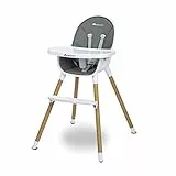 Bebeconfort Avista Chaise Haute 2 en 1, de 6 Mois à 6 Ans environ, Jusqu'à 30 kg, Chaise Haute Bébé Évolutive en Petite Chaise Enfant, Warm grey (Gris)