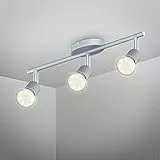 B.K.Licht plafonnier LED 3 spots orientables, plafond modernes, salon bureau salle à manger cuisine couloir, lumière blanche chaude, x 3W, GU10