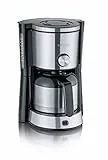 SEVERIN Cafetière Filtre 'TypeSwitch', 1 000W, 1L, Juqu'à 8 tasses, Sélecteur d’arôme, Verseuse isotherme, Inox/Noir, KA 4845