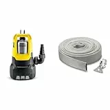 Kärcher SP 22.000 Dirt Level Sensor Pompe d'Évacuation d'Eaux Chargées, Débit & 29971000 Acier inoxydable Kit Tuyau Plat en Textile et Collier de Serrage 10 m