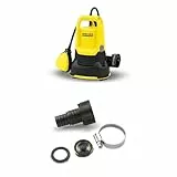 Kärcher SP 9.000 Flat Pompe d'Évacuation Aspirant à Plat, Débit: 9000 l/h, Profondeur: max. 7m & 6.997-359.0 lien (adapté au tuyau d'aspiration 3/4 Zoll+ 1 Zoll)