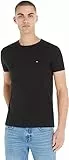 Tommy Hilfiger T-Shirt Manches Courtes Homme Core Stretch Slim Fit, Noir (Black), S