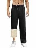 PASUDA Pantalon Polaire Homme Coton Pantalon Jogging Chaud Coupe Ample Sports Survêtement avec Poches Doublure Pantalon Décontracté Homme Hiver (Noir, L)