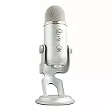Blue Yeti Microphone USB pour Enregistrer, Streaming, Gaming, Podcast sur PC & Mac, Micro condensateur pour ordinateur portable et PC avec Effets Blue VO!CE, Support ajustable, Plug and Play - Argent