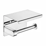 Ibergrif MK34050 - Porte Papier Toilette, Support Papier Toilette Mural, 304 Acier Inoxydable Porte Rouleau Toilette, Installation avec Vis ou 3M Auto-adhésif, Argent