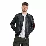 Alpha Industries Veste en Cuir pour Homme MA-1 VF Vegan Leather, Black