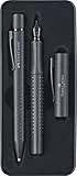 Faber-Castell 201626 - Set cadeau Grip Edition, All Black, avec stylo plume M et stylo bille XB dans un étui métallique