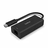 Belkin Adaptateur USB-C vers Ethernet (2,5 Gbit/s, Certification USB-If, Thunderbolt 3 et 4, Compatible avec MacBook Pro/Air, iPad Pro, XPS, Surface, Autres appareils USB-C)