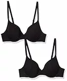 Amazon Essentials Soutien-Gorge T-Shirt Confortable à Armature Femme, Lot de 2, Noir, 90B