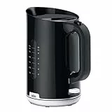 Braun Breakfast1 Collection Bouilloire WK1100BK, base pivotante à 360°, filtre anticalcaire amovible, capacité de 1,7 L, sans BPA, 2200 W, plastique, noir
