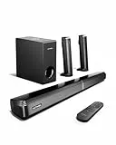 ULTIMEA 4.1 Barres de Son pour TV, Barre de Son TV avec Subwoofer Réglables, 2-en-1 Barre de Son Détachable, Soundbar Bluetooth 5.3, 3 Modes d'EQ, Arc/Optique/Aux, Montage Mural, Série Apollo S50