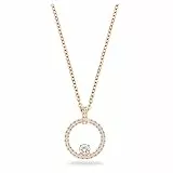 Swarovski Pendentif Creativity, forme circulaire, cristaux, placage de ton or rosé, blanc