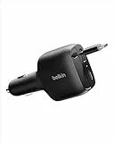 Belkin Chargeur de Voiture USB-C 75W avec Câble USB-C Rétractable, Compatible avec L'iPhone 17 Et 16, Galaxy S25, AirPods, Tablettes, MacBook, Chromebook, etc., Indispensables pour Le Voyage