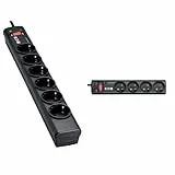 Eaton Protection Strip - Multiprise/Parafoudre 6 Prises FR PS6F et 4 Prises FR PS4F - Noir