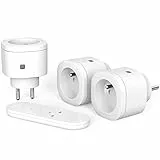 Prise Telecommande sans Fil 3000 W, SURNICE Intelligente Prises Télécommandées Programmable pour Décoration de Vacances, Portée de 80 M, All On/Off, Blanc