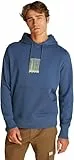 Calvin Klein Sweat à Capuche Homme Brush Stroke Graphic en Coton, Bleu (Vintage Indigo), L