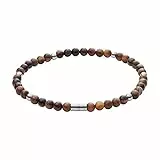 FOSSIL Bracelet Pour Hommes Wellness, 185mm Bracelet Semi-Précieux Marron, JF02939040, Brun caramel
