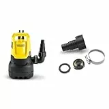 Kärcher Pompe d'Évacuation SP 9.500 Dirt pour Eaux Chargées, Débit : 9500 l/h, Profondeur : max. 7 m, Accessoires pour pompes