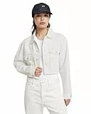 G-Star Femme Veste Cropped Wander Destroyed , Beige (lt chalk gd destroyed D24943-D300-G646), S