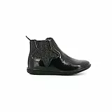 Kickers Vermillon, Boots Fille, Noir Vernis, 32