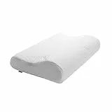 TEMPUR Oreiller ergonomique pour dormir sur le côté et sur le dos, Mousse viscoélastique à mémoire de forme, Blanc, M (50 x 31 x 10/7 cm)