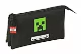safta Minecraft TNT - Trousse Triple, Trousse pour Enfant, idéale pour Les Enfants d'âge Scolaire, Confortable et Polyvalente, qualité et résistance, 22 x 3 x 12 cm, Multicolore, M, Décontracté