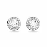 Swarovski Clous d'oreilles Angelic, Taille ronde, Blanches, Métal rhodié