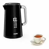 Krups BW8018 Smart'n Light Bouilloire électrique 5 niveaux de température Affichage numérique 30 minutes Fonction de maintien au chaud | Auto-Off | Capacité 1,7 L | Construction double paroi | Noir