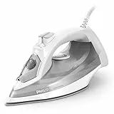 Philips Série 5000 Fer à Repasser Vapeur - 2400W, 40 g/min, Effet Pressing 160 g, Vapeur Verticale, Semelle SteamGlide Plus, Blanc/Gris (DST5010/10)