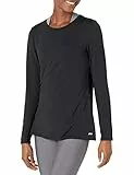 Amazon Essentials T-shirt Léger Stretch à Manches Longues Active Quick Dry (Disponible en Grande Taille) Femme, Noir, S