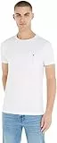 Tommy Hilfiger T-Shirt Manches Courtes Homme Core Stretch Slim Fit, Blanc (White), M