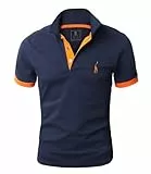 Glestore Polo Sport T-Shirt MT1030 Uni Homme, Bleu Foncé, XL