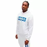 HUGO Hommes Nalves Sweat à Capuche Relaxed en Molleton avec Logo imprimé