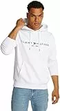 Tommy Hilfiger Sweat à Capuche Homme Tommy Logo avec Capuche, Blanc (White), L